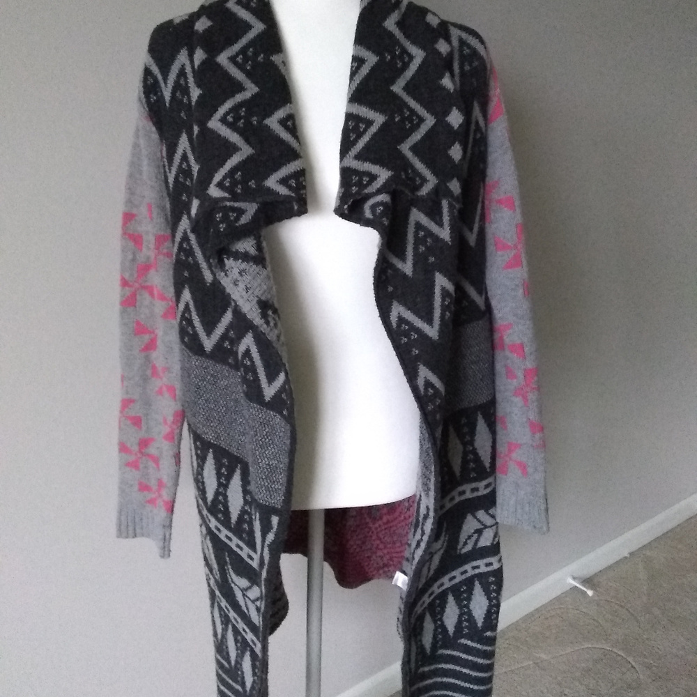 Woven Heart Cardigan Sweater